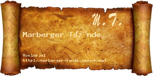 Marberger Tünde névjegykártya
